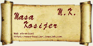 Maša Kosijer vizit kartica